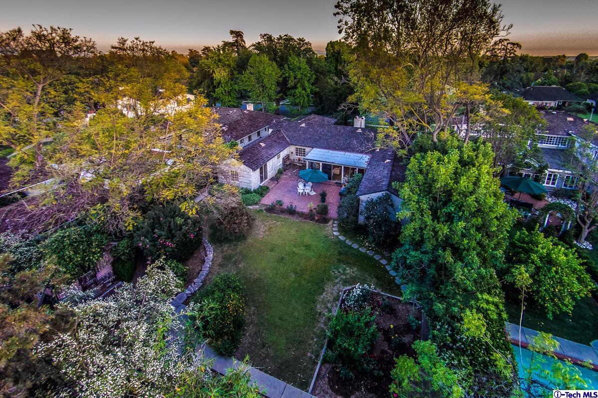 1271 Roanoke Road San Marino, CA 91108 - Photo 61 of 65 an aerial view of house with yard and mountain view in back
