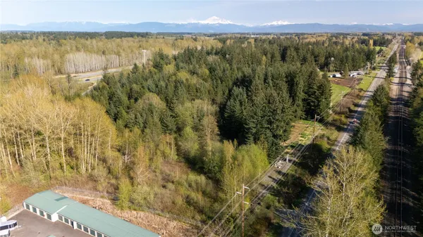 a view of lake and green space