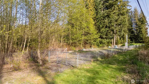 a backyard of a building