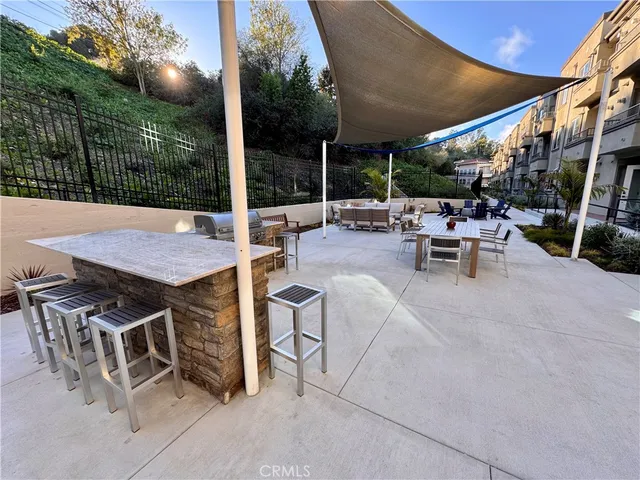 a view of an outdoor space with seating area