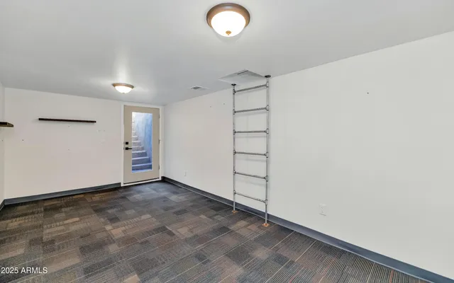 an empty room with closet