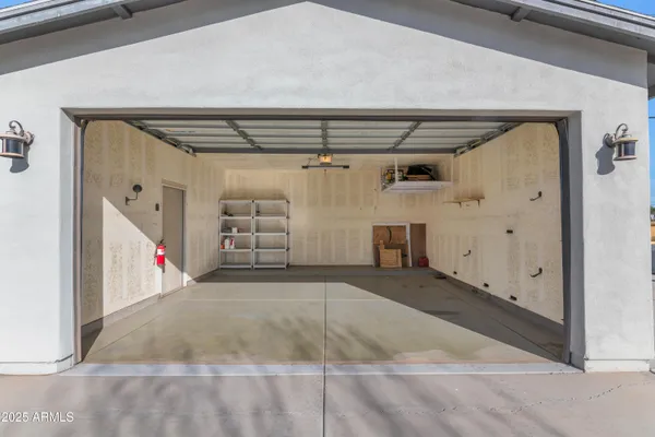 a view of a garage