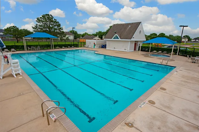 an outdoor space with furniture