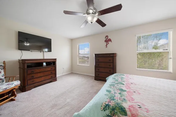 a bed room with a bed and a television