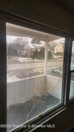 a view of a glass door