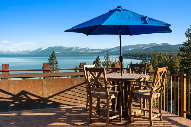 a view of a terrace with furniture