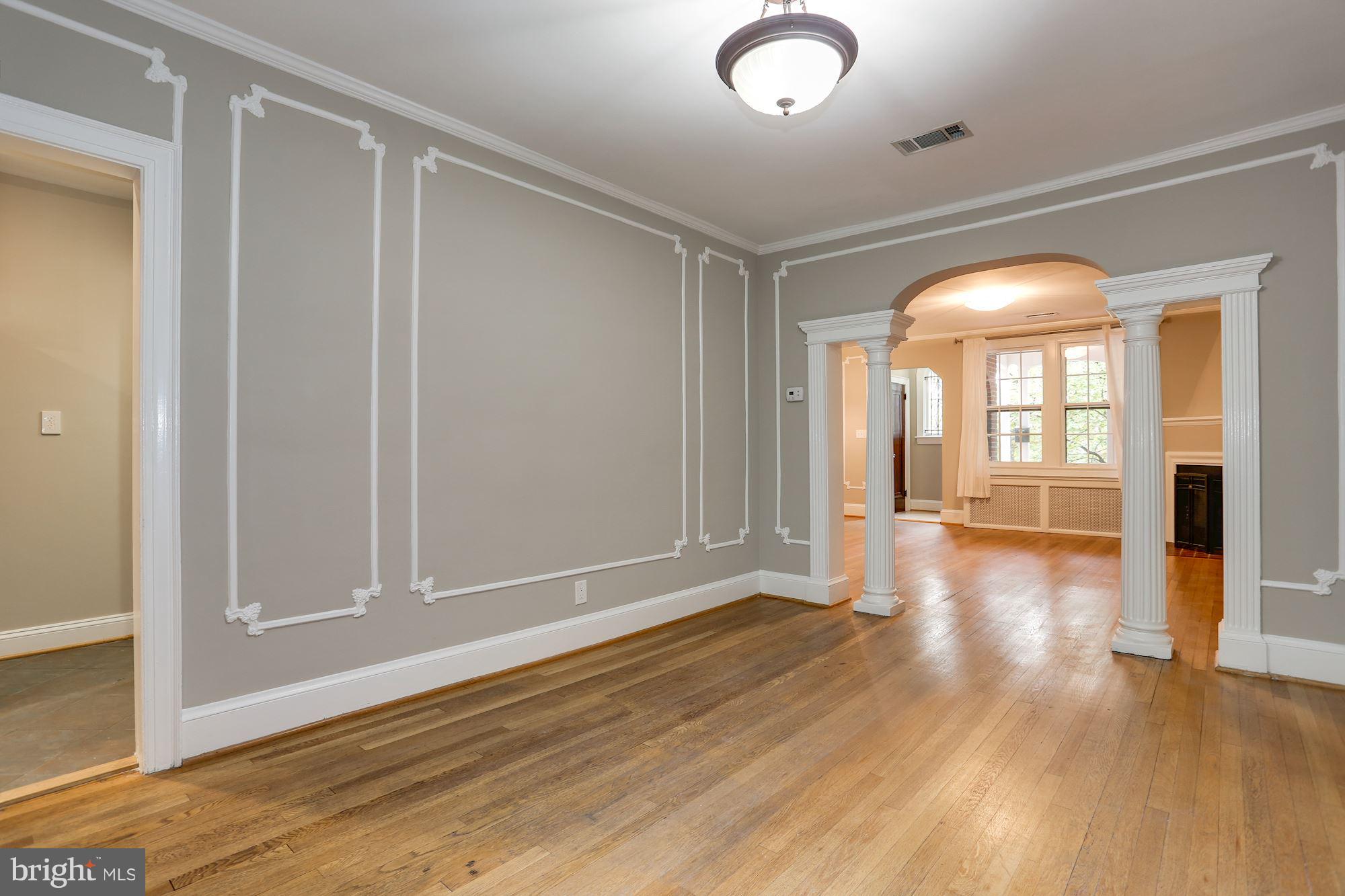3147 Adams Mill Road Northwest Washington, DC 20010 - Photo 14 of 36 Dining Room features original moldings and arches