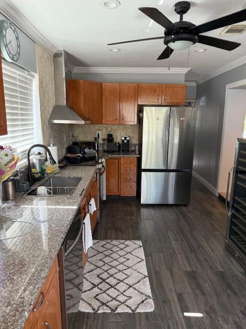 5409 Buchanan Road Delray Beach, FL 33484 - Photo 15 of 25 a kitchen with stainless steel appliances granite countertop a sink stove and refrigerator