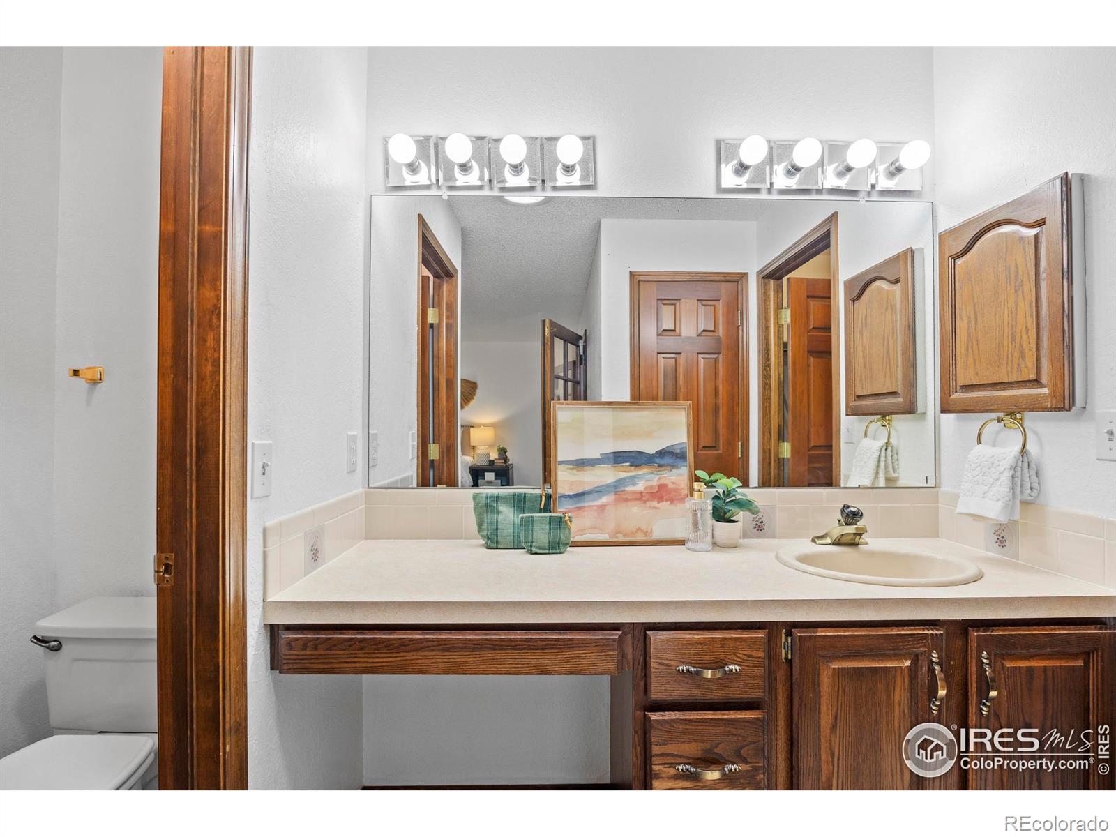 903 Conifer Court Windsor, CO 80550 - Photo 23 of 33 a bathroom with a sink vanity and a mirror