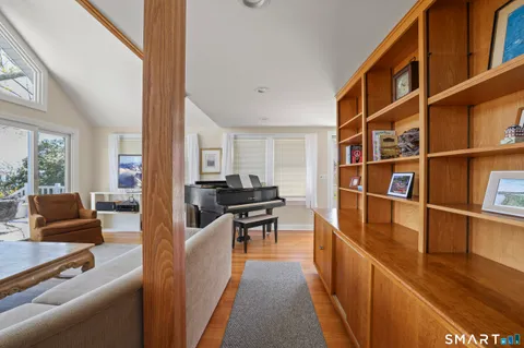 a view of a living room and a window