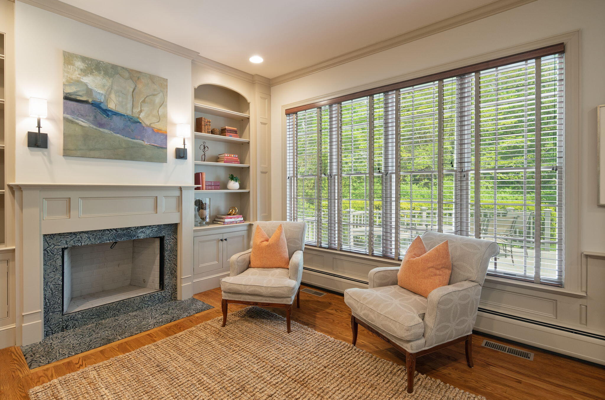 17 Wilson Ridge Road Darien, CT 06820 - Photo 21 of 37 a living room with furniture and a fireplace