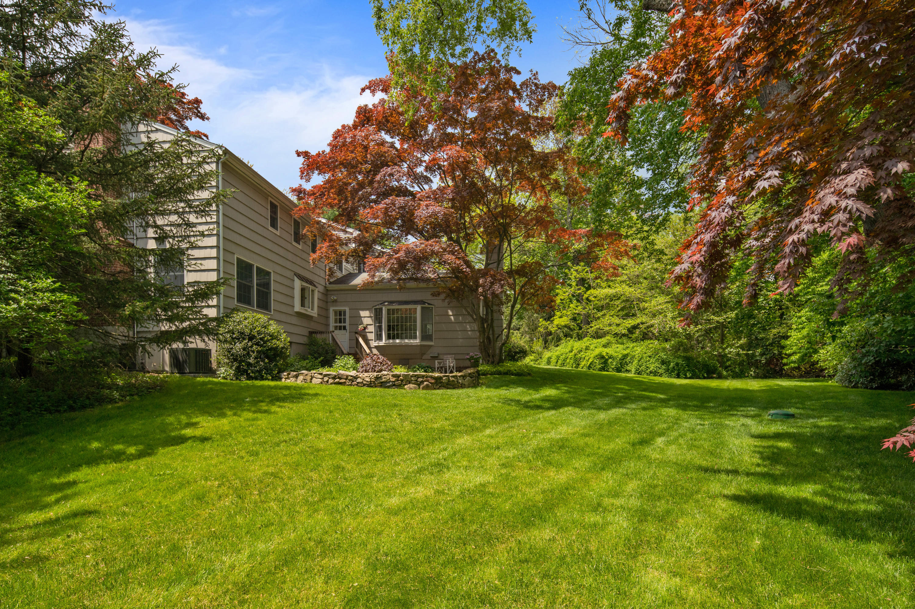 17 Wilson Ridge Road Darien, CT 06820 - Photo 4 of 37 a view of a house with a big yard and large trees