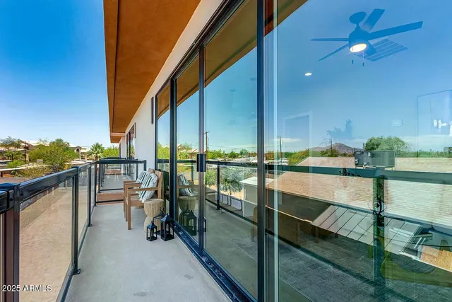 a view of ocean from a balcony