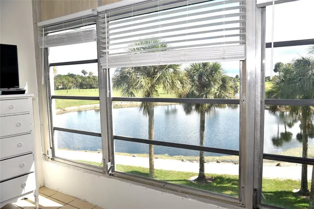 a view of a glass door with a glass door