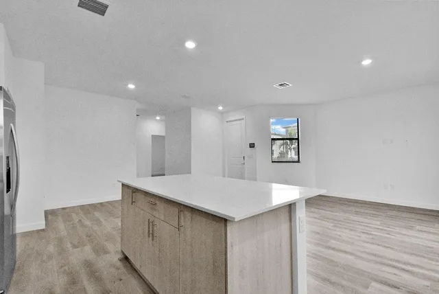 a view of kitchen island