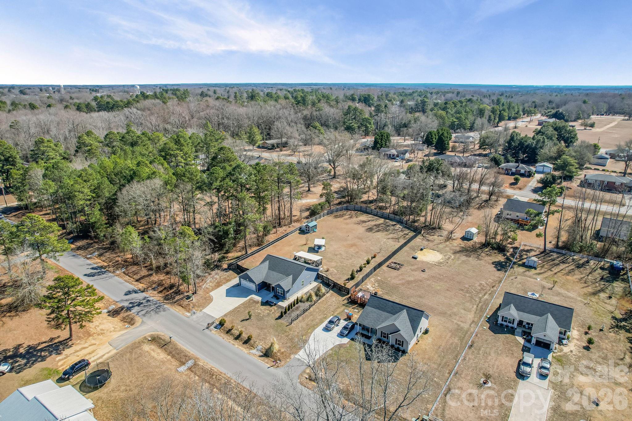 1189 West Elizabeth Street Pageland, SC 29728 - Photo 34 of 37 an aerial view of a houses with outdoor space