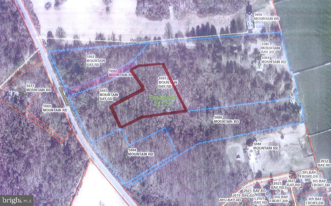 1807 Mountain Bay Road Pasadena, MD 21122 - Photo 5 of 75 Aerial View - Lot 4 Marked in Red