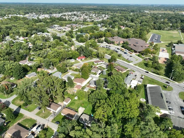 an aerial view of multiple house