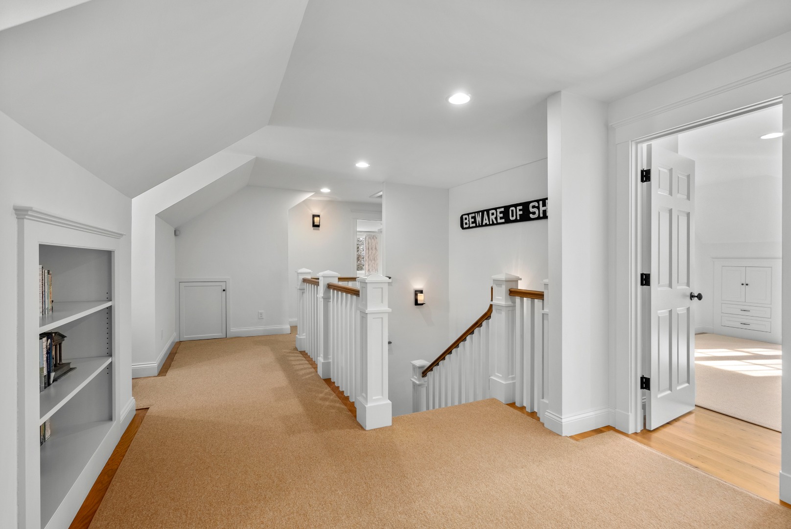 243 Katama Road Edgartown, MA 02539 - Photo 22 of 42 a view of hallway with stairs and a livingroom