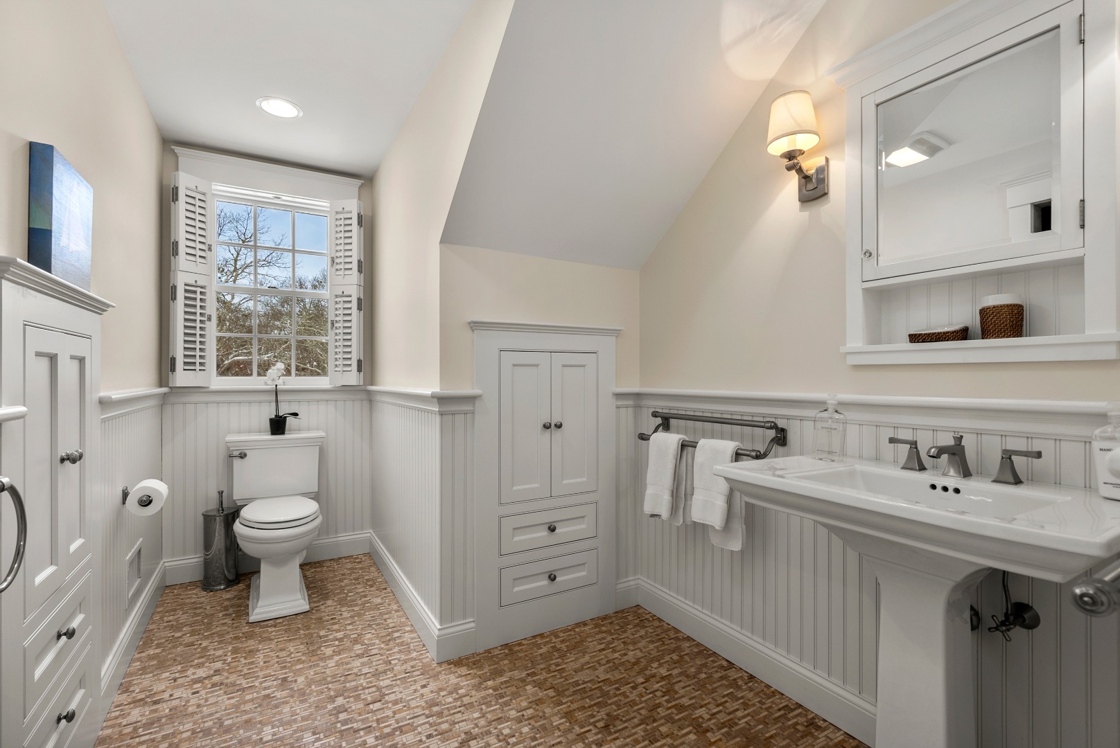 243 Katama Road Edgartown, MA 02539 - Photo 23 of 42 a bathroom with a sink a toilet and shower