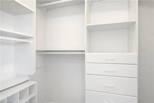 a close view of closet