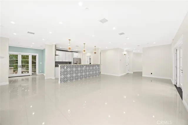 a view of kitchen and windows