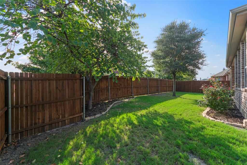 1901 Fair Parke Lane Wylie, TX 75098 - Photo 36 of 37 a view of backyard with wooden fence and large trees