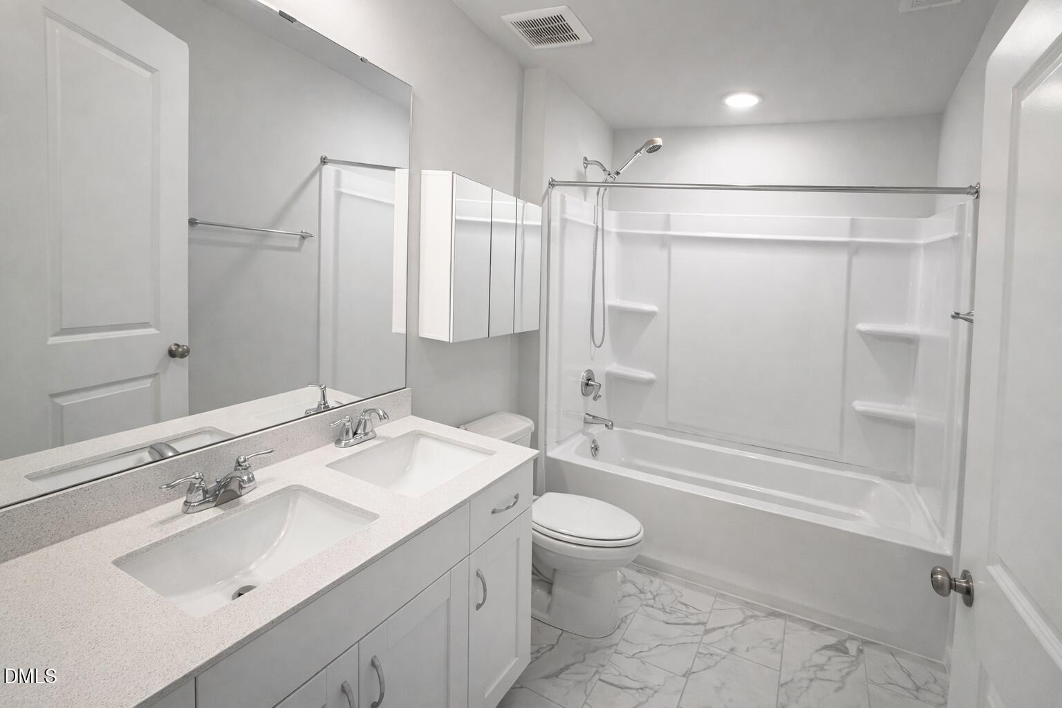 217 Beacon Hl Road Lillington, NC 27546 - Photo 16 of 24 a bathroom with a sink double vanity granite toilet tub and shower