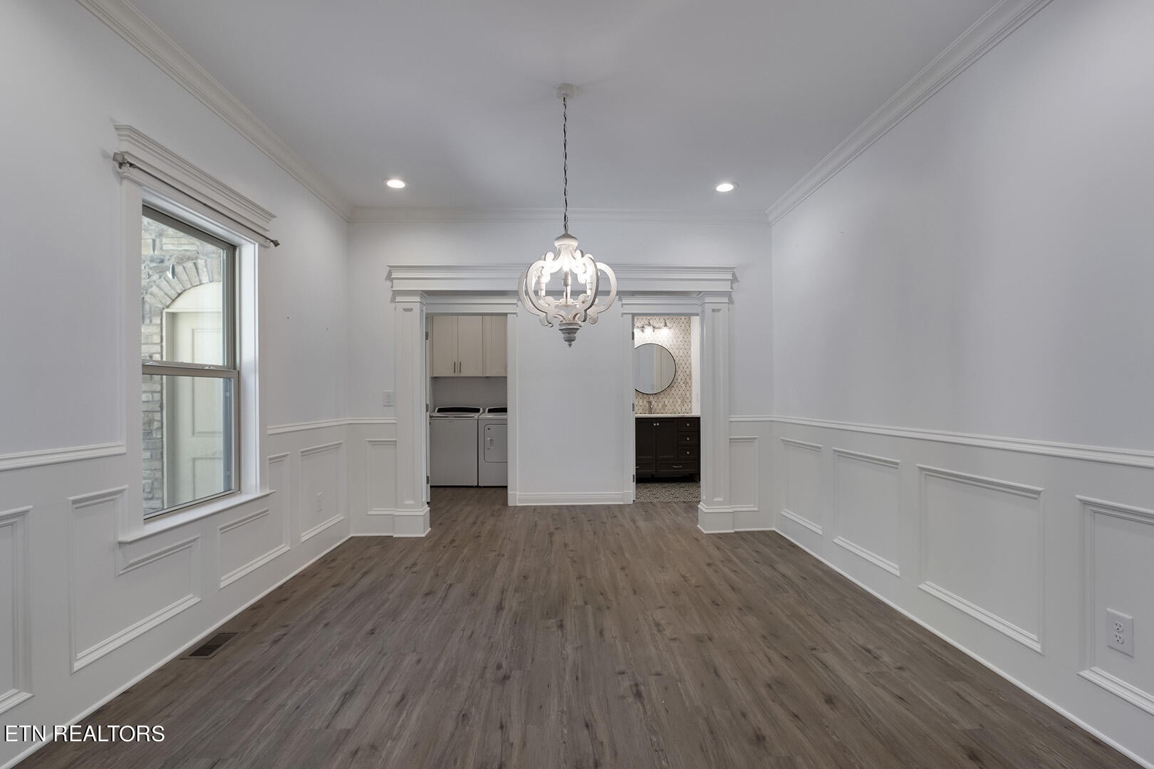405 Beard Valley Road Maynardville, TN 37807 - Photo 18 of 60 a view of a room with wooden floor chandelier and windows