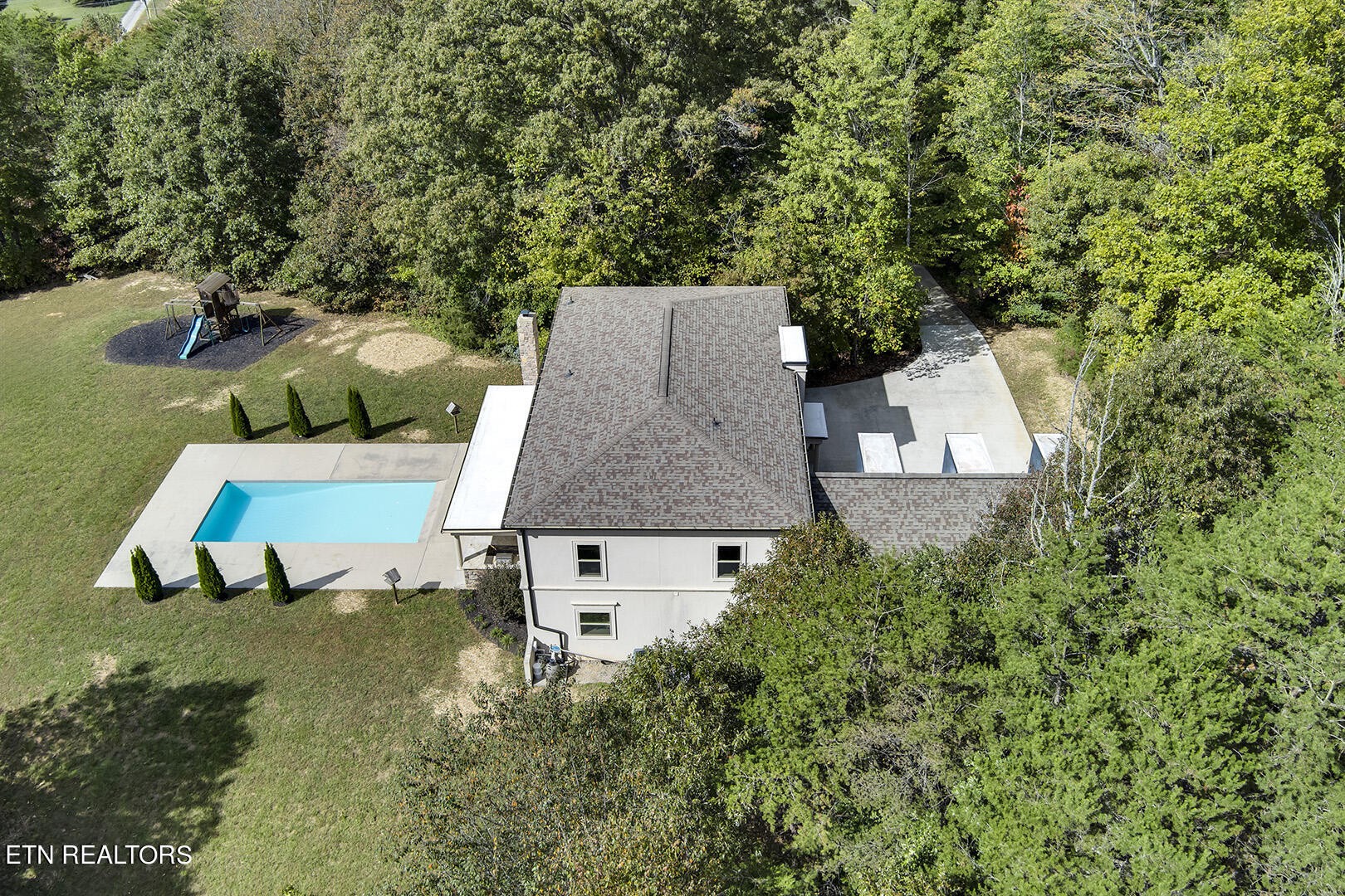 405 Beard Valley Road Maynardville, TN 37807 - Photo 52 of 60 an aerial view of a house with yard and trees all around