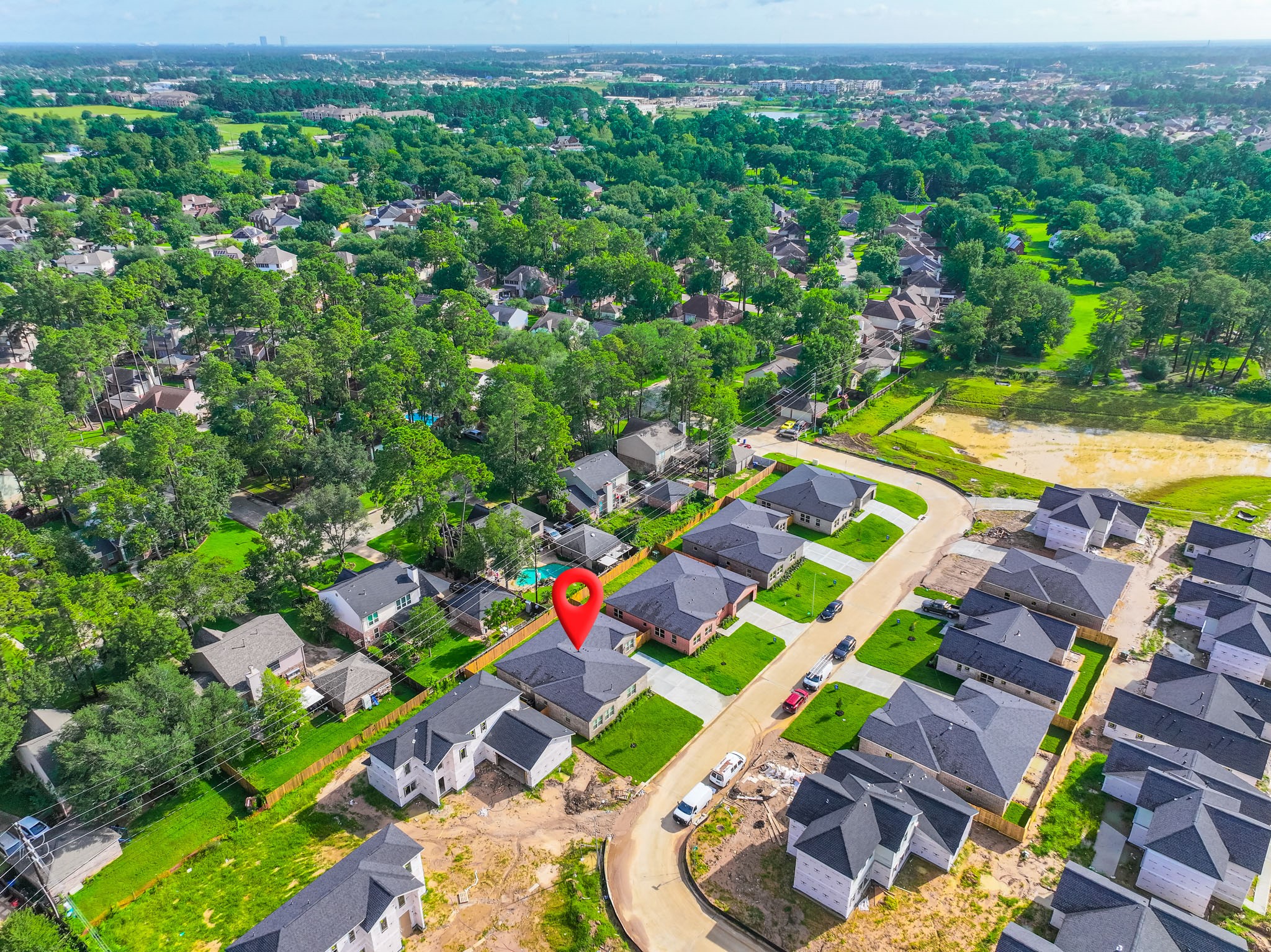 2618 Piemonte Avenue Cir Spring Spring, TX 77388 - Photo 48 of 50 an aerial view of residential house with outdoor space and swimming pool