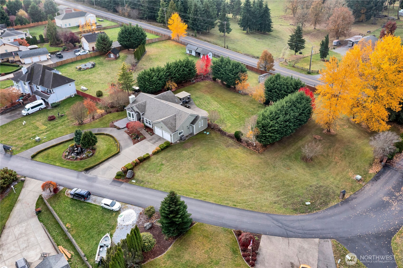 29216 39th Avenue South Roy, WA 98580 - Photo 5 of 38 an aerial view of a house with swimming pool and outdoor seating