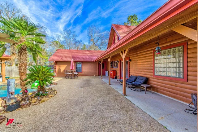an aerial view of a house