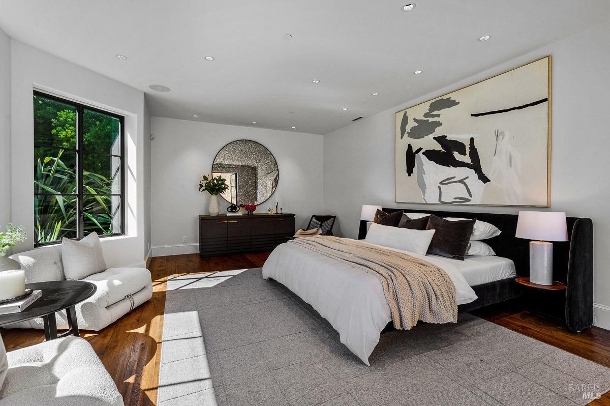 608 Seminary Drive Mill Valley, CA 94941 - Photo 35 of 67 a bedroom with bed and a large window