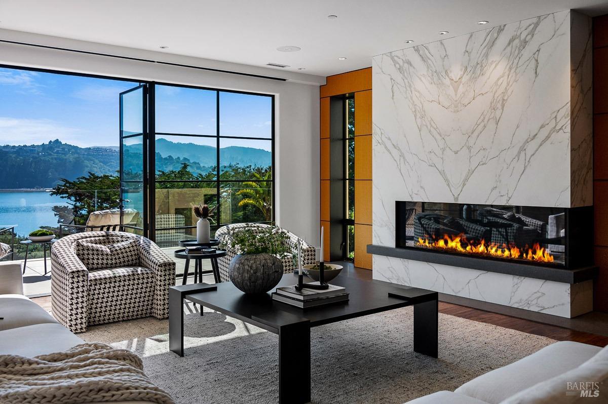 608 Seminary Drive Mill Valley, CA 94941 - Photo 10 of 67 a living room with furniture and a flat screen tv