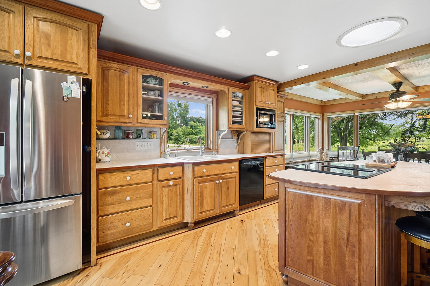 9461 River Road Pleasant Prairie, WI 53158 - Photo 6 of 51 Hickory floors and cherry wood island