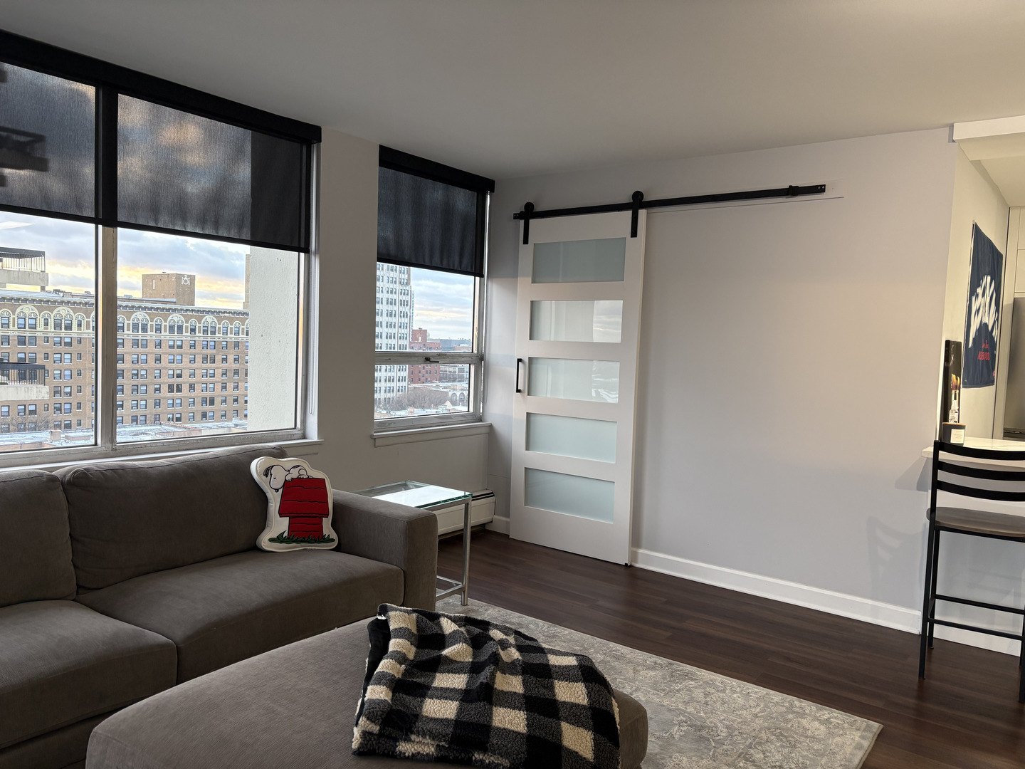 6171 North Sheridan Road, Unit 1102 Chicago, IL 60660 - Photo 37 of 39 a living room with furniture and a floor to ceiling window