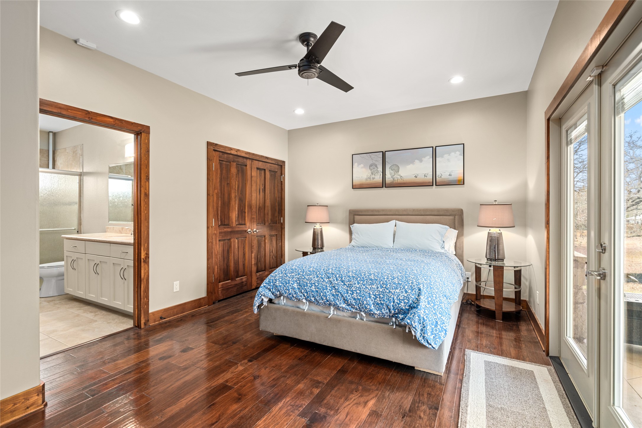 120 State Loop 92 La Grange, TX 78945 - Photo 25 of 50 a bedroom with a bed and wooden floor