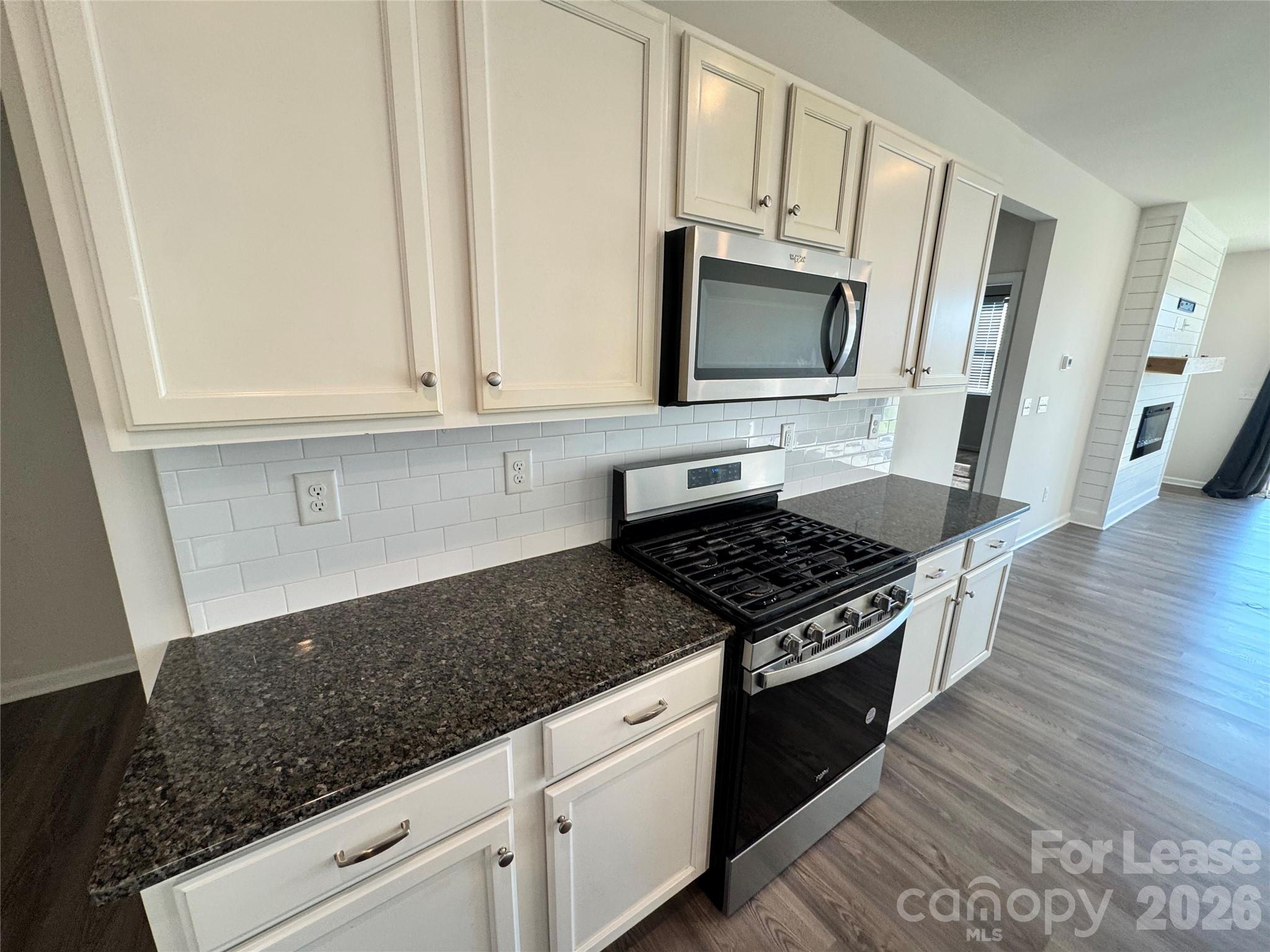 1007 Maylen Trace Monroe, NC 28110 - Photo 6 of 34 a kitchen with stainless steel appliances granite countertop a stove and a microwave
