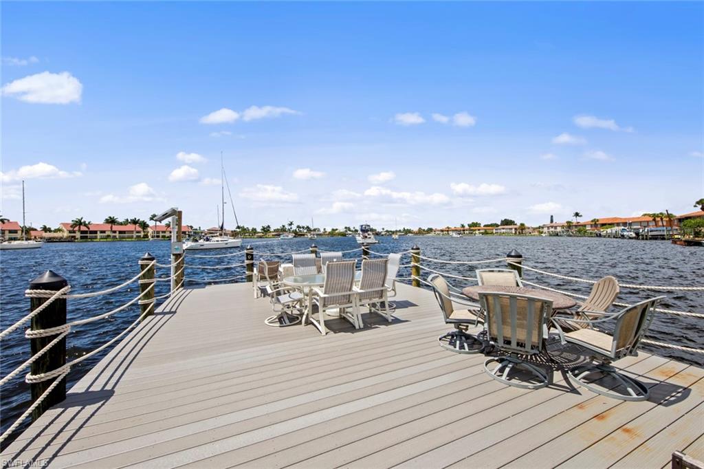 a view of a terrace with seating area