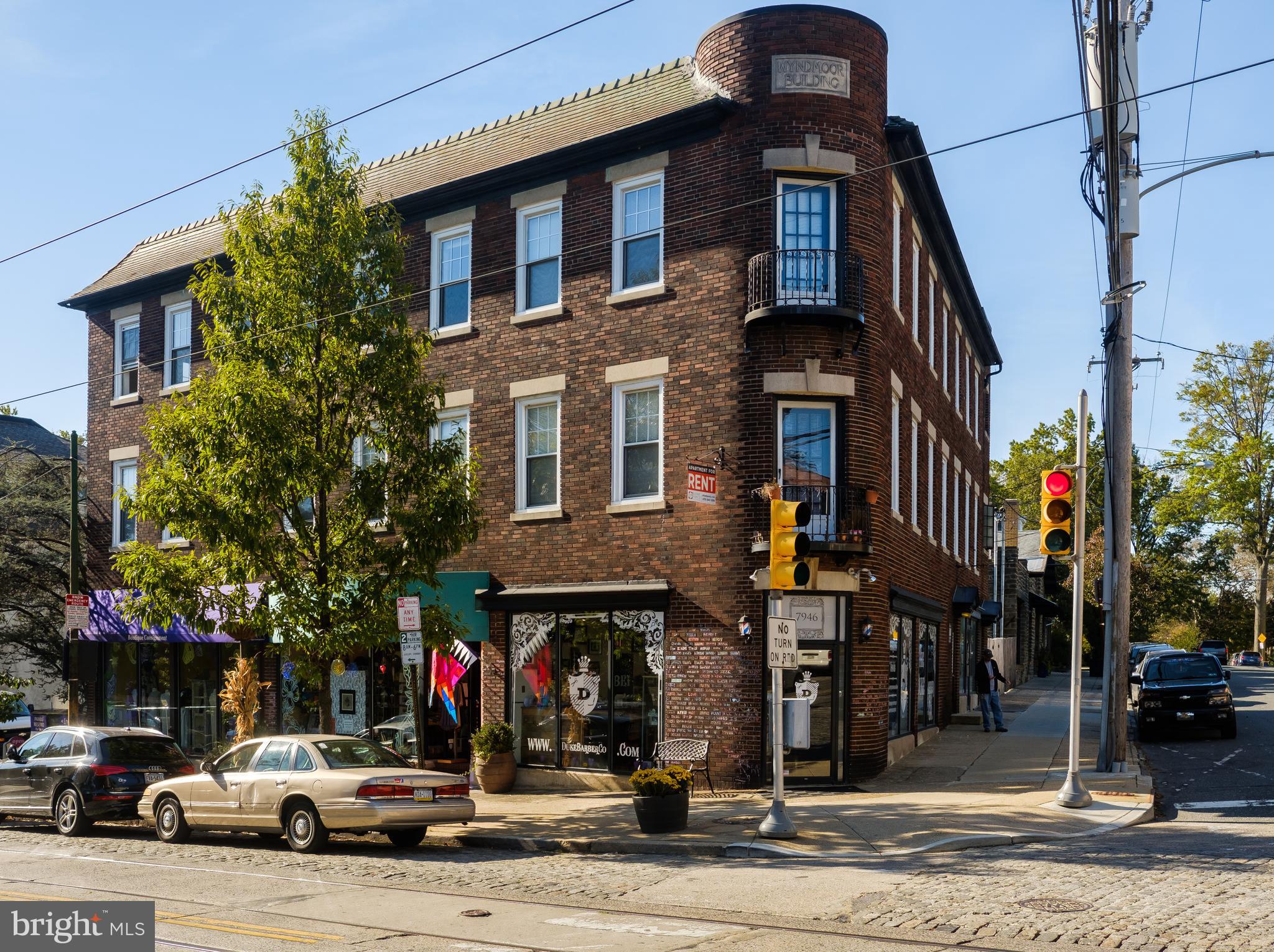 a view of a building and a street view