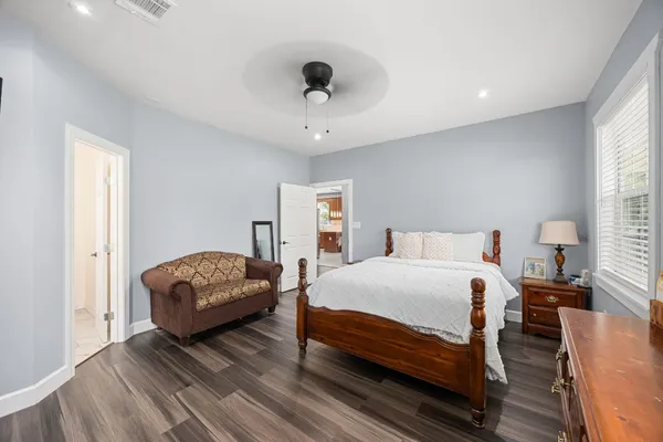 a view of livingroom with furniture and wooden floor