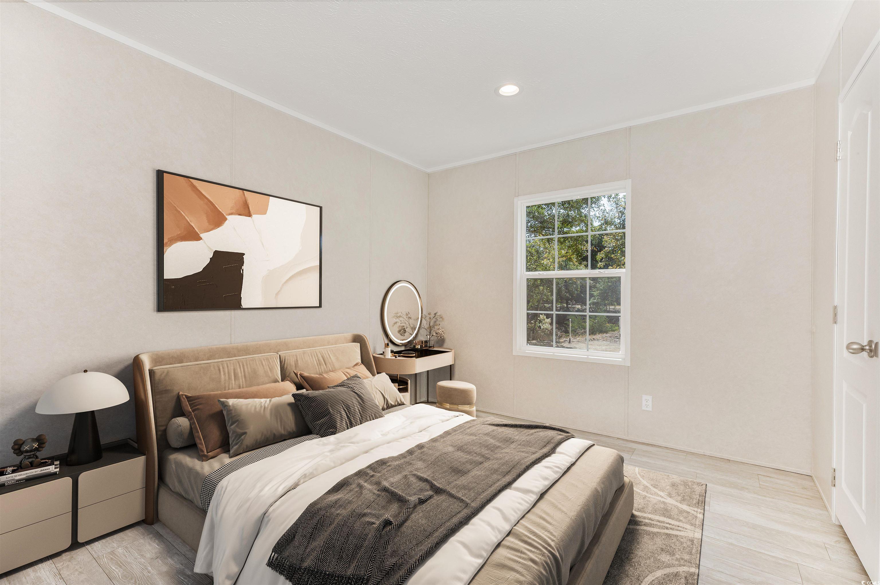 398 West Canal Street Murrells Inlet, SC 29576 - Photo 14 of 40 Bedroom featuring crown molding and light hardwood
