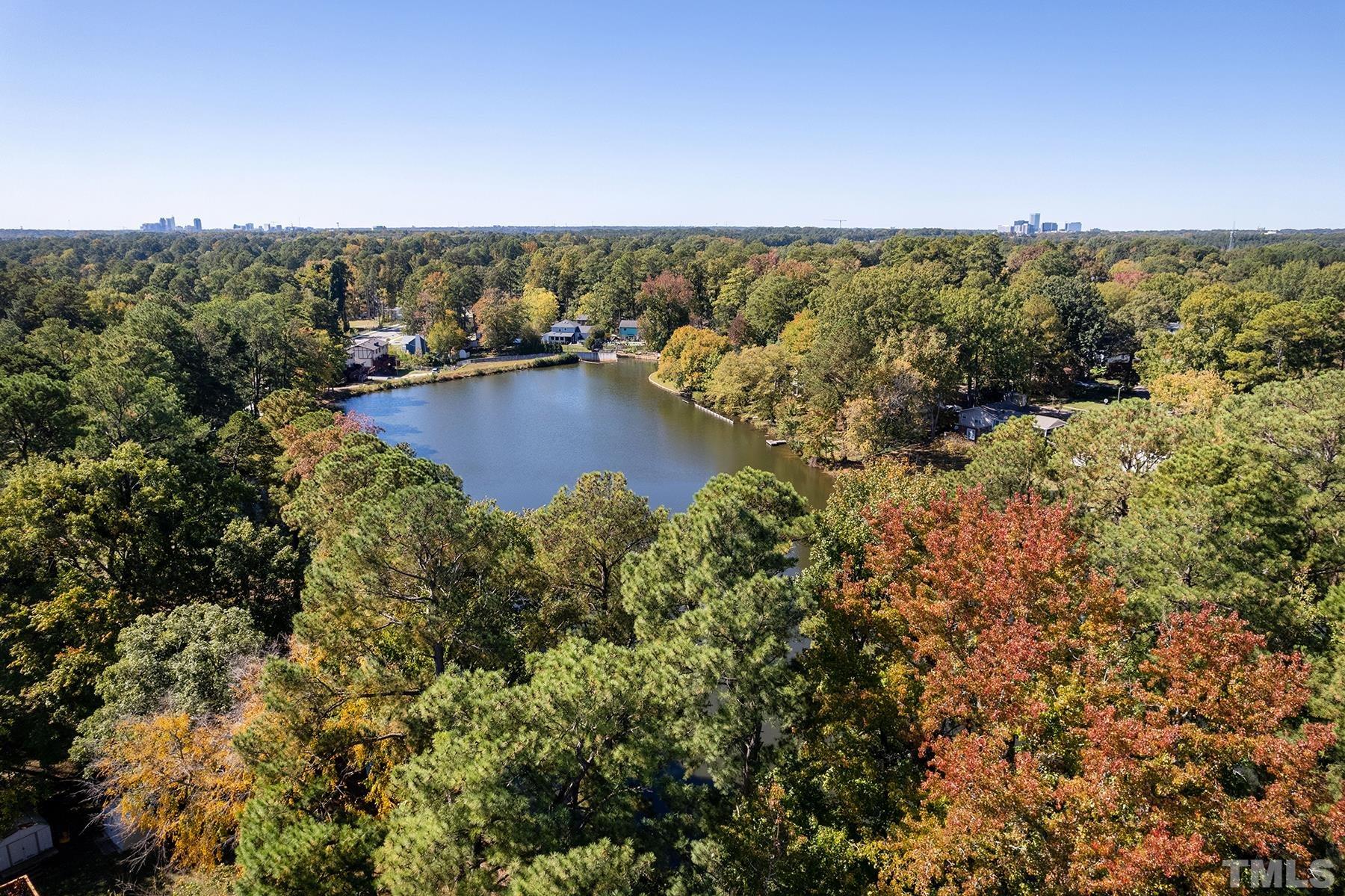 4208 Waterbury Road Raleigh, NC 27604 - Photo 6 of 24 a view of a lake with a city