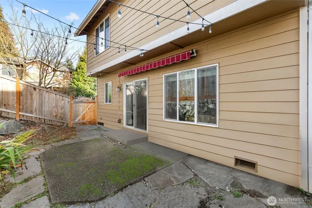 a view of a house with a patio