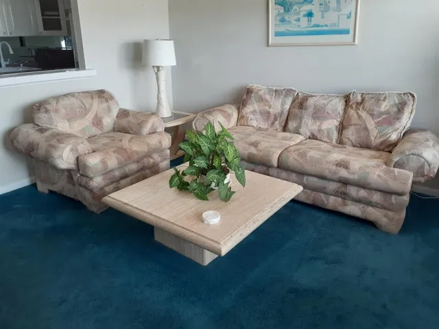 a living room with furniture and a couch