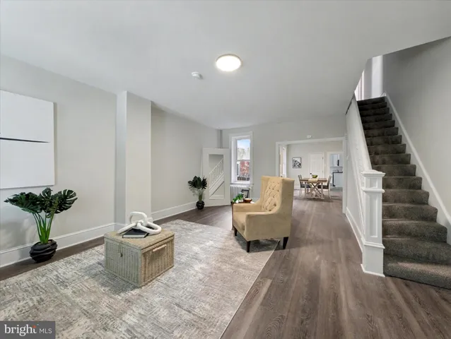 a living room with furniture