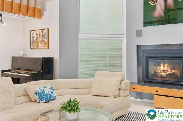 a view of a porch with furniture