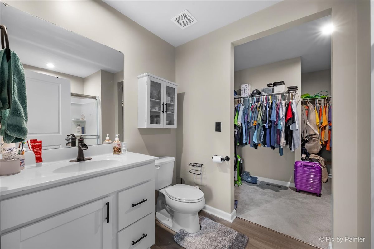 205 North Buckeye Street Waterman, IL 60556 - Photo 11 of 34 a bathroom with a toilet sink and mirror