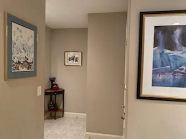 a view of a hallway with a elevator